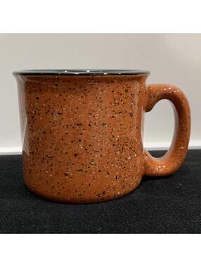 Campfire M Ware Speckled Orange Brown Heavy Wide Mug Vintage